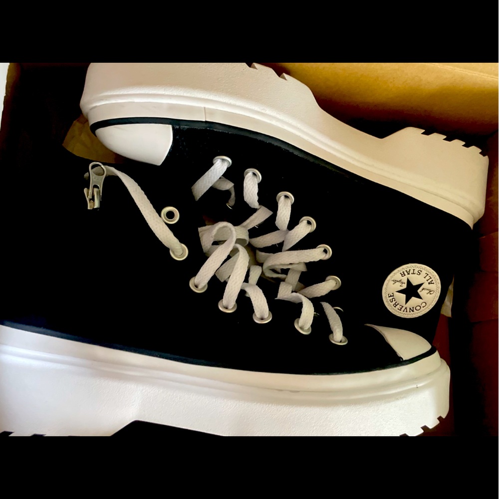 these are platform shoes with zip up siding making easy to put on